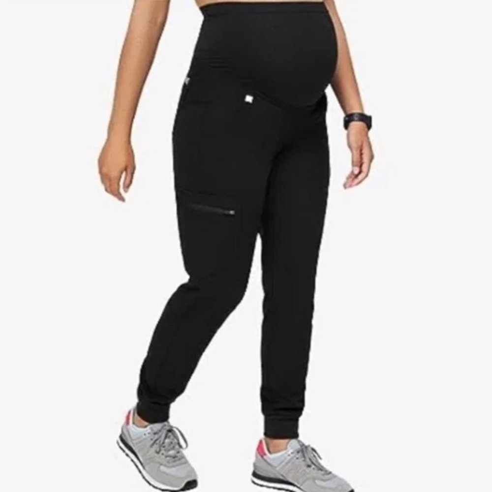 Figs Maternity Zamora Scrub Pants Joggers Small Black